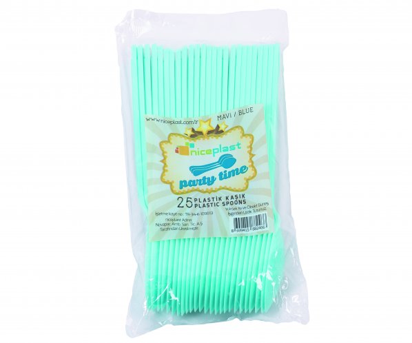 Parti Time 25'li Mavi Plastik Kaşık