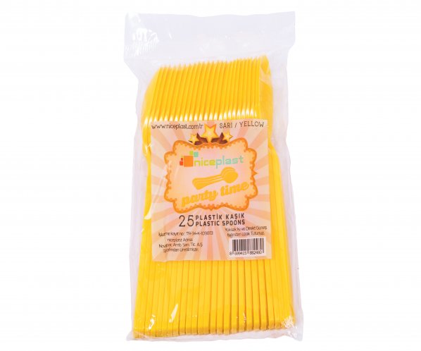 Parti Time 25'li Sarı Plastik Kaşık