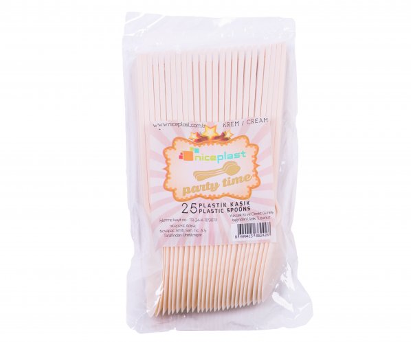 Parti Time 25'li Krem Plastik Kaşık