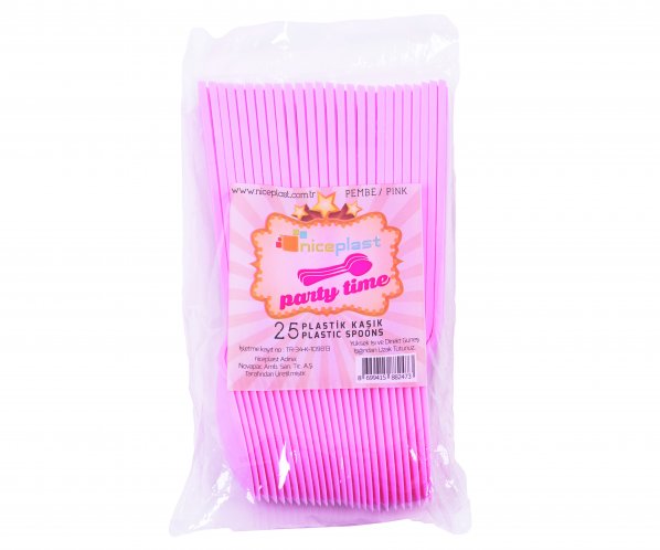 Parti Time 25'li Pembe Plastik Kaşık